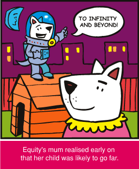 Image of Equity Dawg: panel cartoon